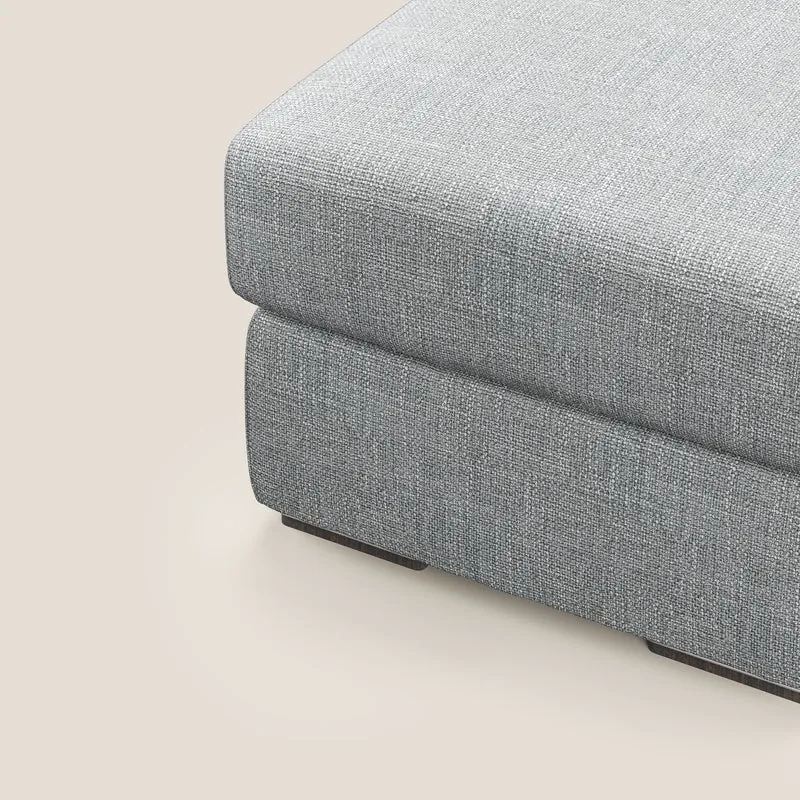 Sun pouf coffre en tissu imperméable doux entrelacé T06 gris