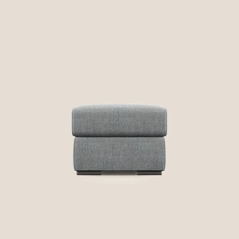 Sun pouf coffre en tissu imperméable doux entrelacé T06 gris