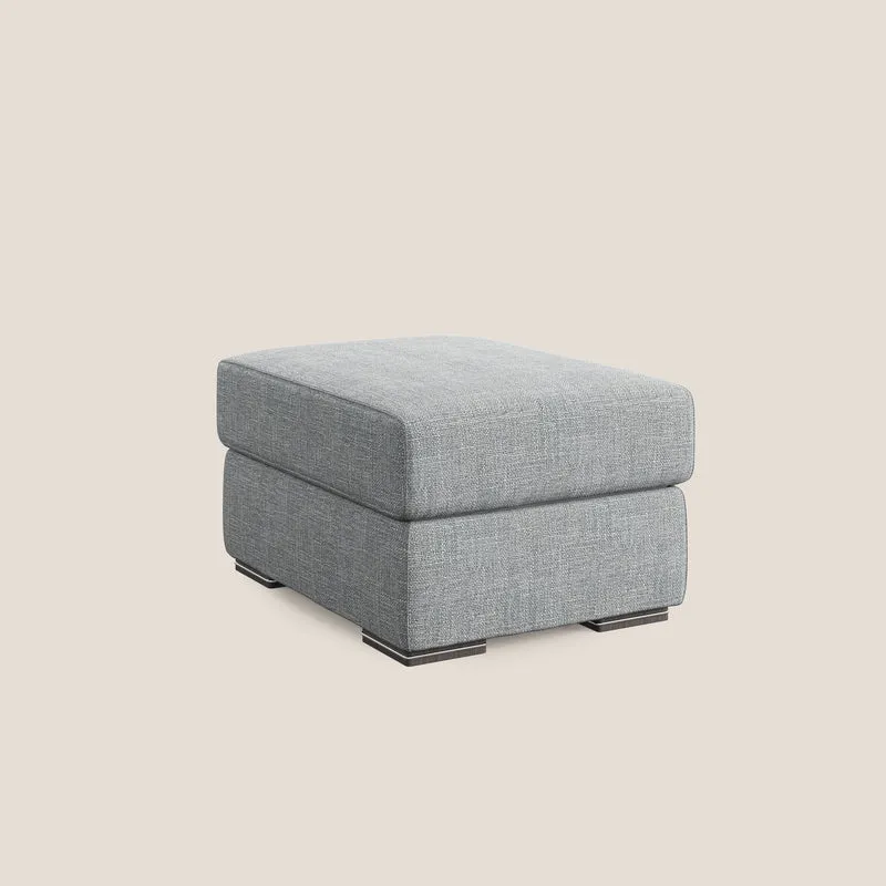 Sun pouf coffre en tissu imperméable doux entrelacé T06 gris