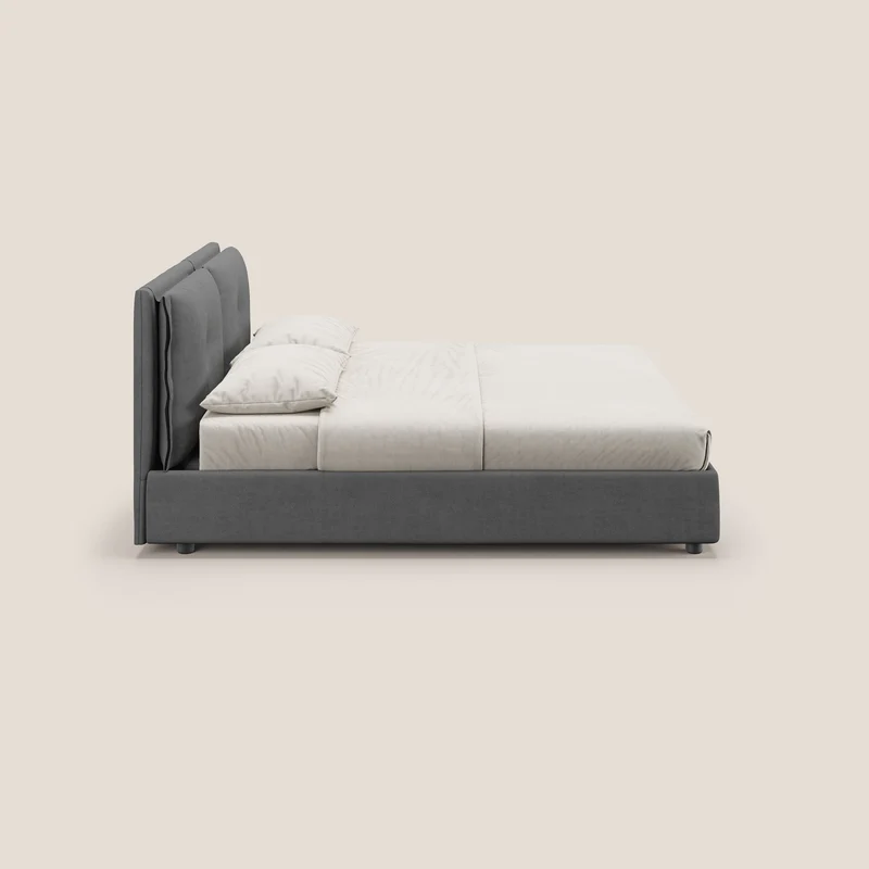 Travis lit coffre avec coussins capitonnés amovibles en tissu imperméable T02 gris