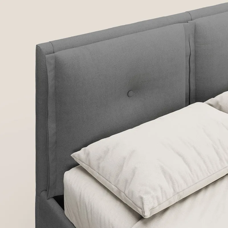 Travis lit coffre avec coussins capitonnés amovibles en tissu imperméable T02 gris