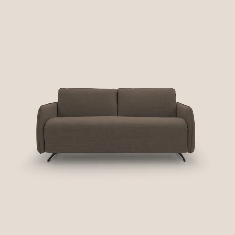 Texas Canapé convertible matrimonial moderne en tissu imperméable T19 marron