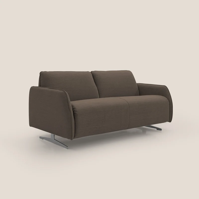 Texas Canapé convertible matrimonial moderne en tissu imperméable T19 marron