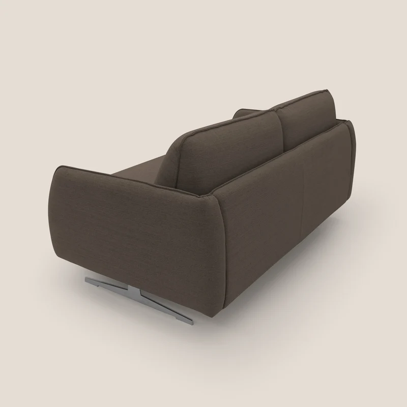 Texas Canapé convertible matrimonial moderne en tissu imperméable T19 marron