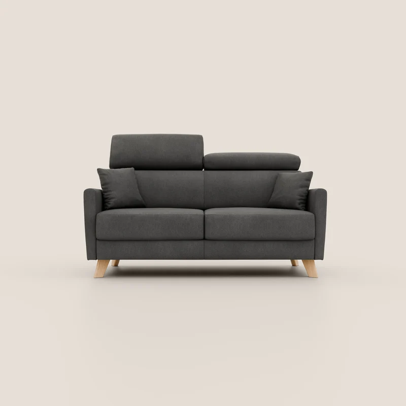 Francy canapé convertible avec têtières réglables en tissu détachable T17 anthracite
