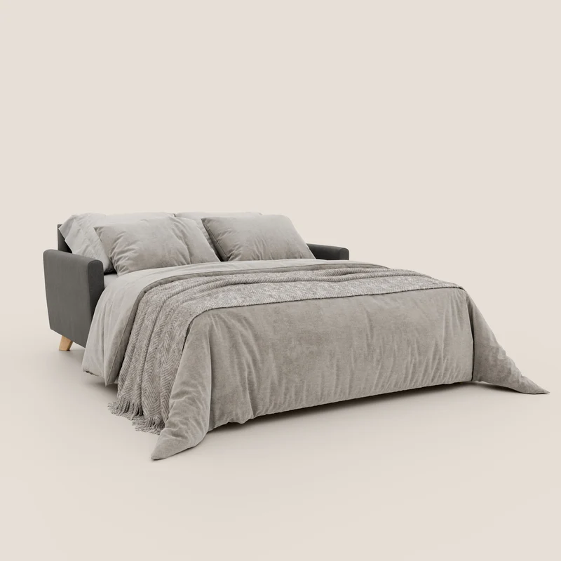 Francy canapé convertible avec têtières réglables en tissu détachable T17 anthracite