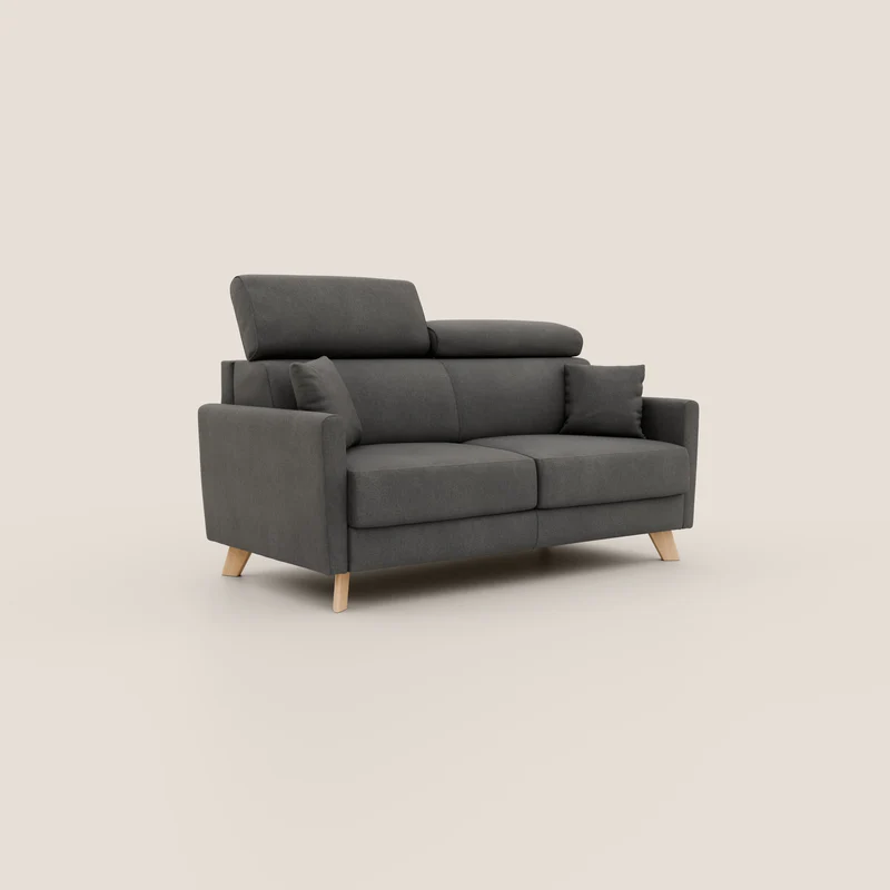 Francy canapé convertible avec têtières réglables en tissu détachable T17 anthracite