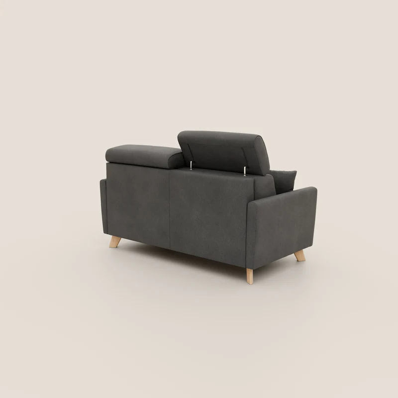 Francy canapé convertible avec têtières réglables en tissu détachable T17 anthracite