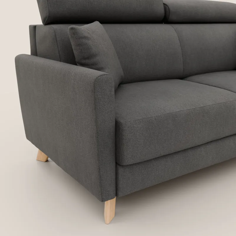 Francy canapé convertible avec têtières réglables en tissu détachable T17 anthracite