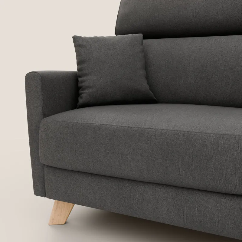 Francy canapé convertible avec têtières réglables en tissu détachable T17 anthracite