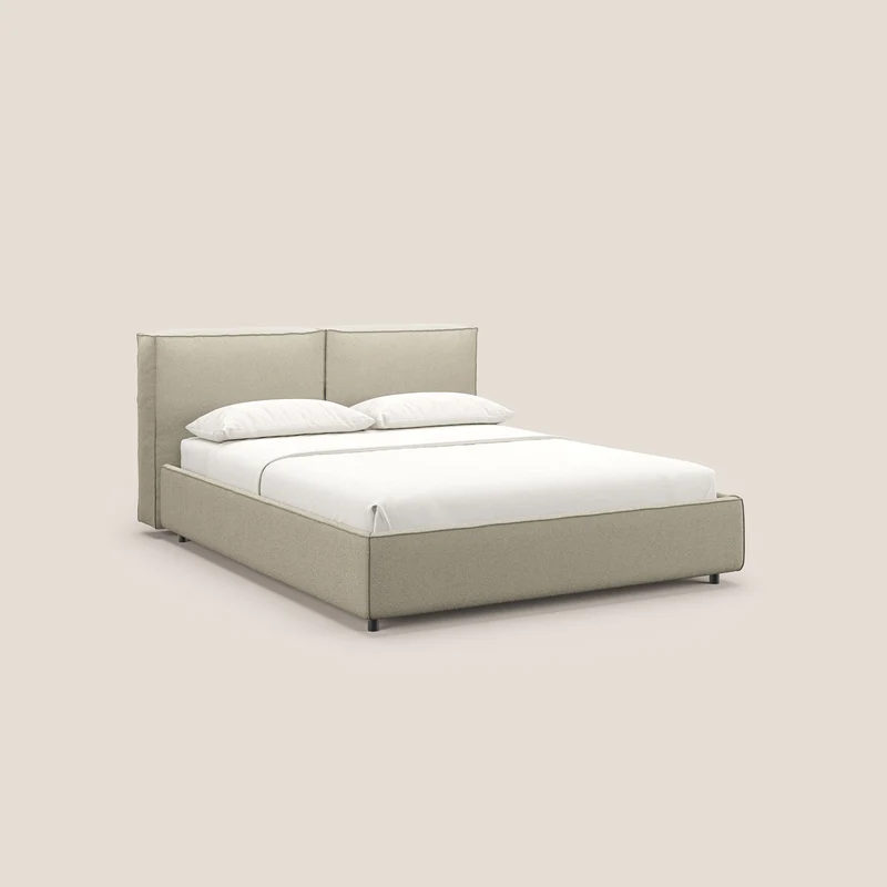 Cocoon lit avec coffre rembourré déhoussable en bouclette imperméable T07 beige
