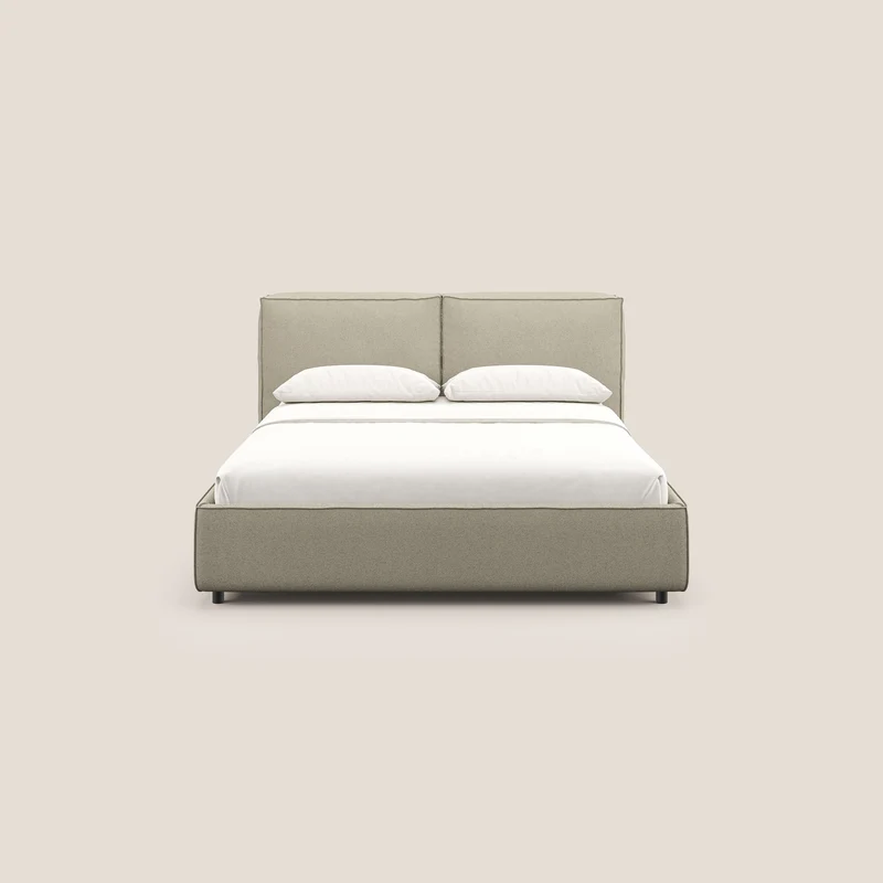 Cocoon lit avec coffre rembourré déhoussable en bouclette imperméable T07 beige