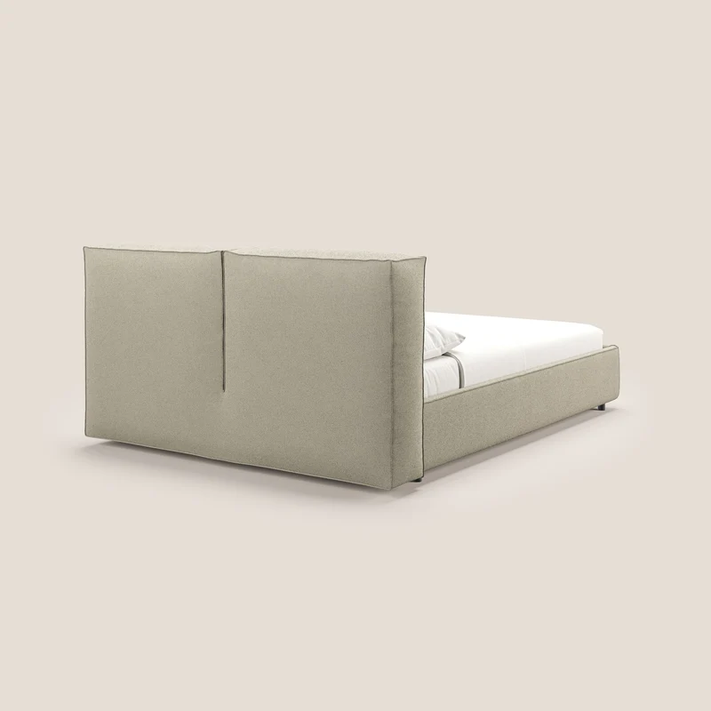 Cocoon lit avec coffre rembourré déhoussable en bouclette imperméable T07 beige