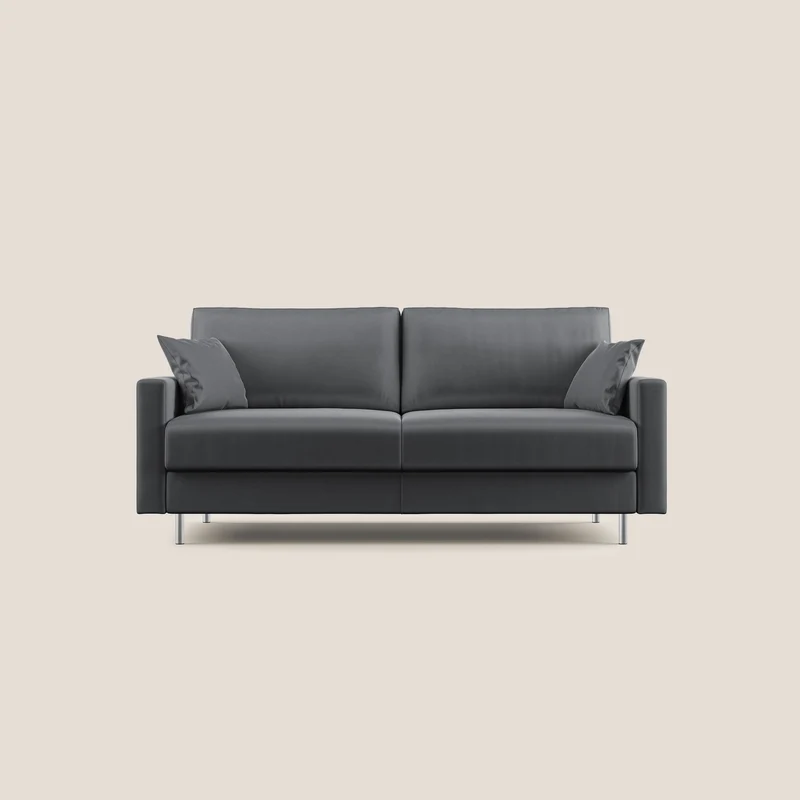 Andromeda canapé-lit double en velours doux imperméable T01 anthracite