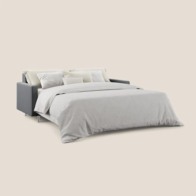Andromeda canapé-lit double en velours doux imperméable T01 anthracite