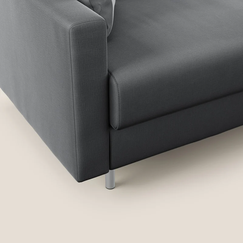 Andromeda canapé-lit double en velours doux imperméable T01 anthracite