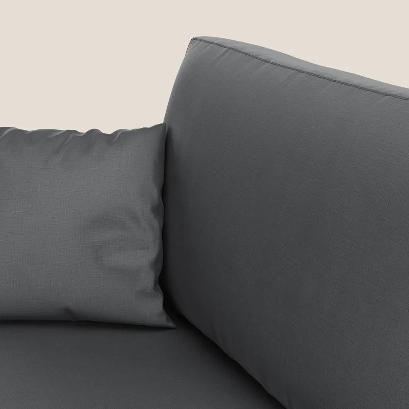Andromeda canapé-lit double en velours doux imperméable T01 anthracite