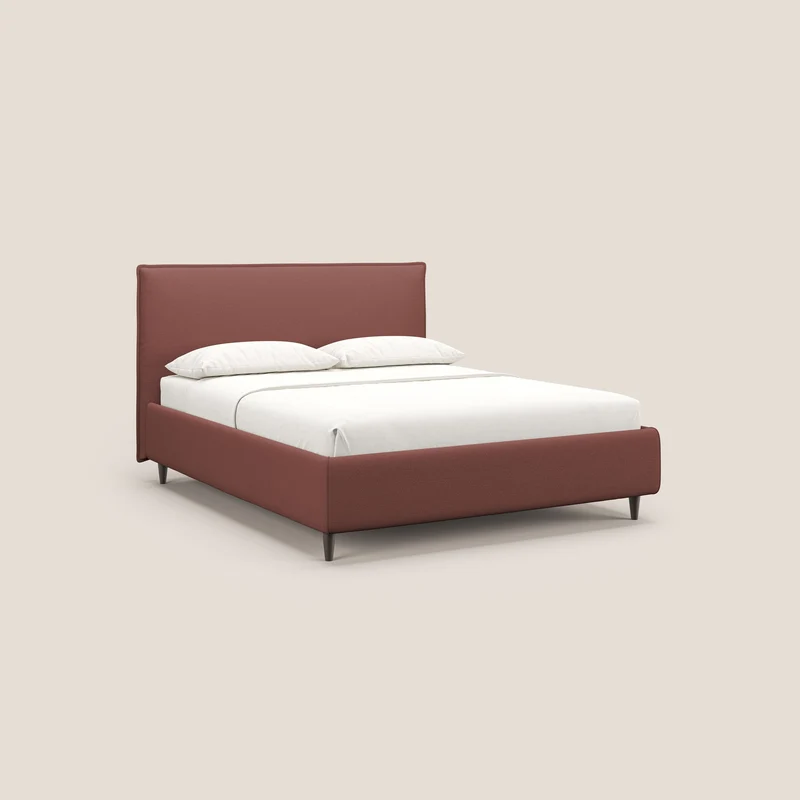 Hunter lit rembourré avec coffre déhoussable en tissu imperméable flammé T19 saumon