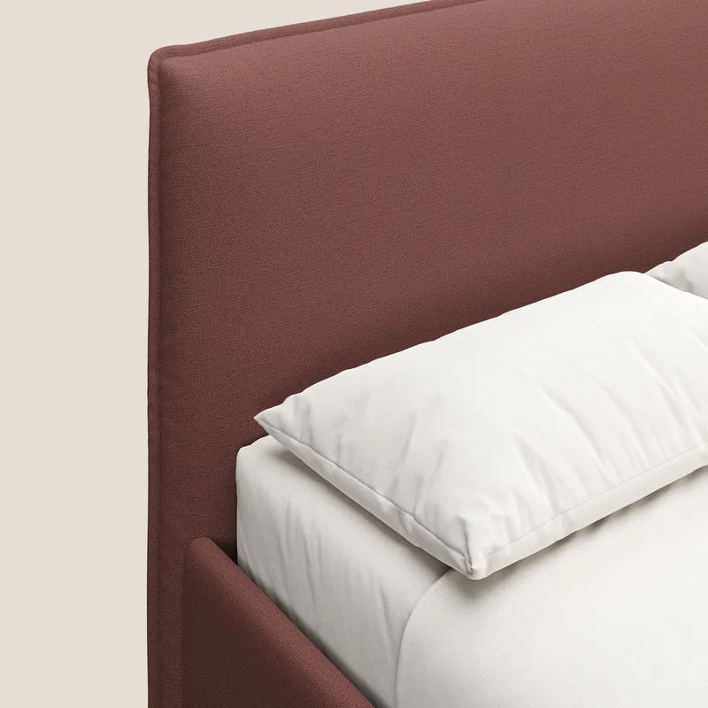 Hunter lit rembourré avec coffre déhoussable en tissu imperméable flammé T19 saumon