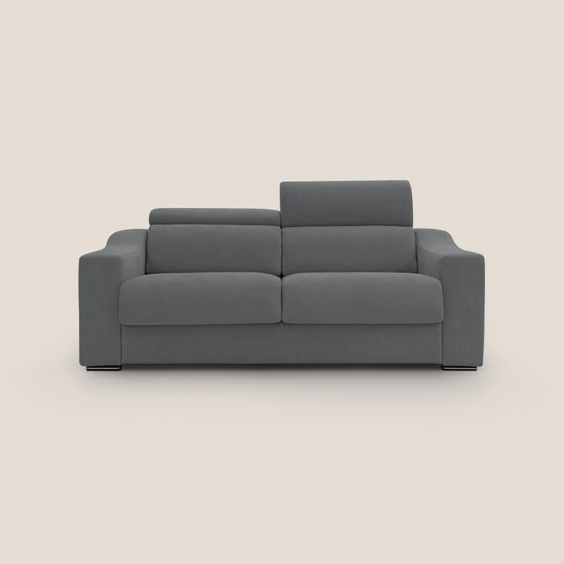 Bomber Canapé convertible matrimonial avec têtières en tissu imperméable T14 gris