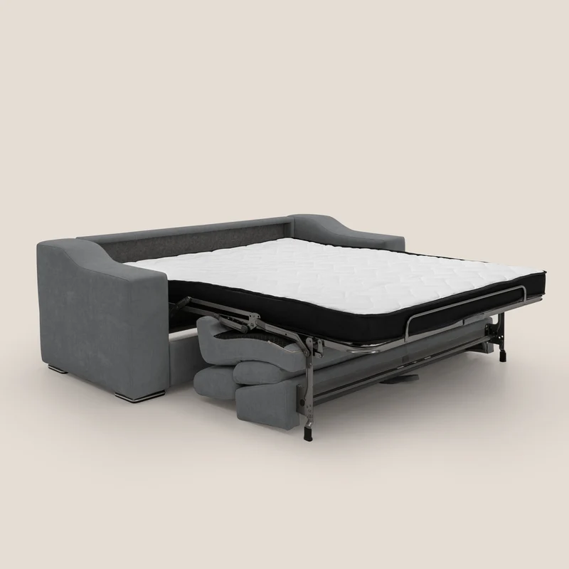 Bomber Canapé convertible matrimonial avec têtières en tissu imperméable T14 gris