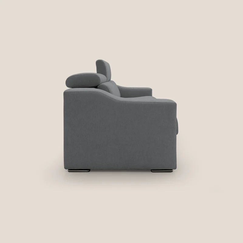 Bomber Canapé convertible matrimonial avec têtières en tissu imperméable T14 gris