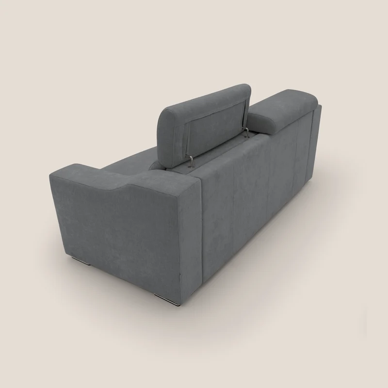Bomber Canapé convertible matrimonial avec têtières en tissu imperméable T14 gris