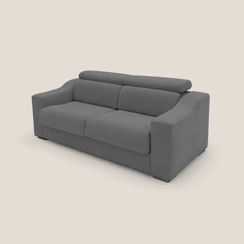 Bomber Canapé convertible matrimonial avec têtières en tissu imperméable T14 gris