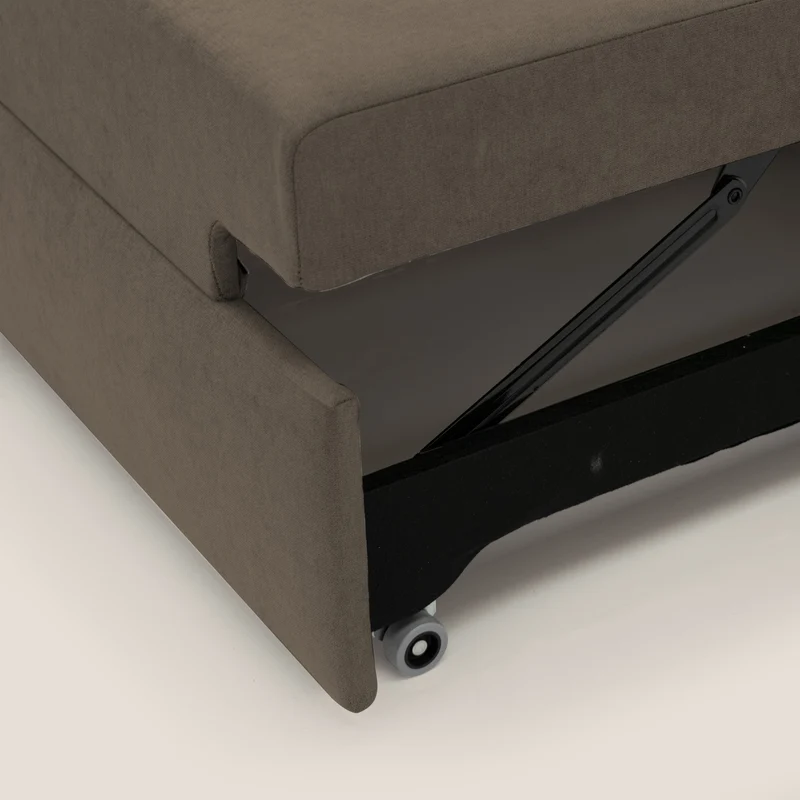 Minerva canapé linéaire avec pouf extractible en tissu doux imperméable T02 marron
