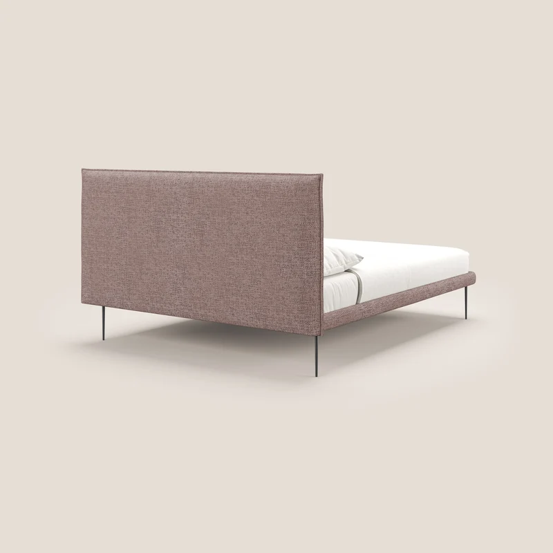 Theo lit moderne déhoussable avec pieds hauts en métal et tissu imperméable T10 rose
