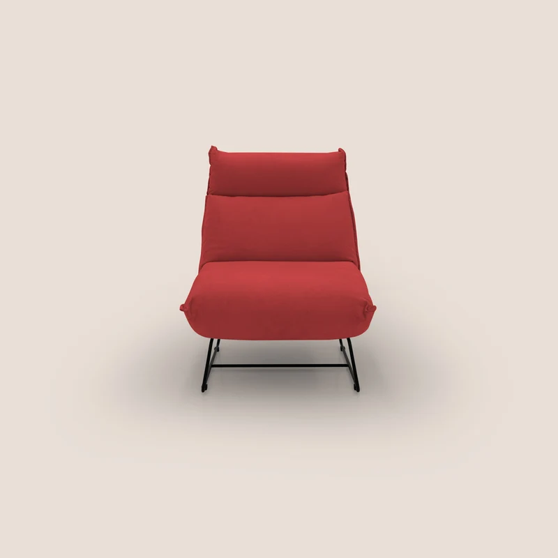 Tessa Fauteuil au design moderne en microfibre détachable T11 rouge