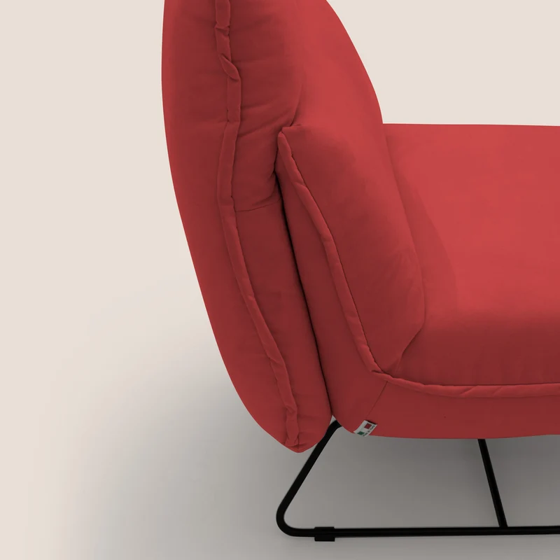 Tessa Fauteuil au design moderne en microfibre détachable T11 rouge