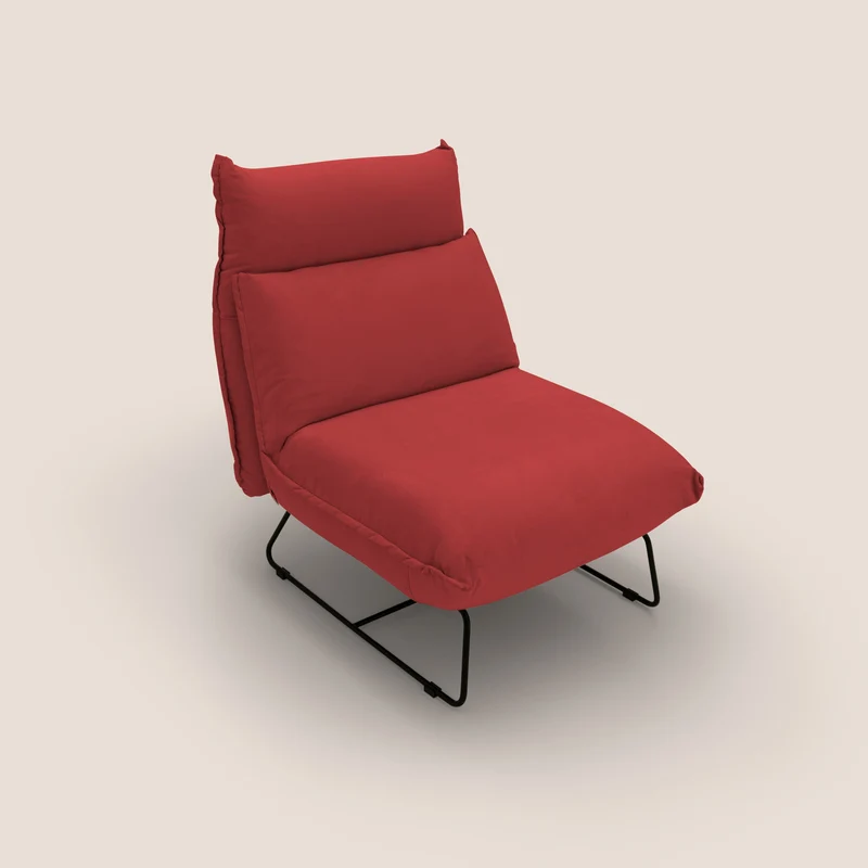 Tessa Fauteuil au design moderne en microfibre détachable T11 rouge