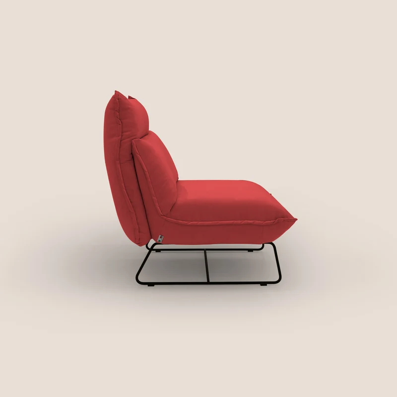 Tessa Fauteuil au design moderne en microfibre détachable T11 rouge