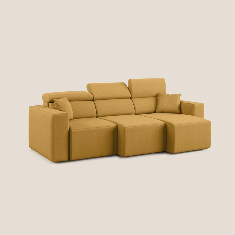 Orwell canapé avec 3 assises extractibles en microfibre détachable T11 jaune