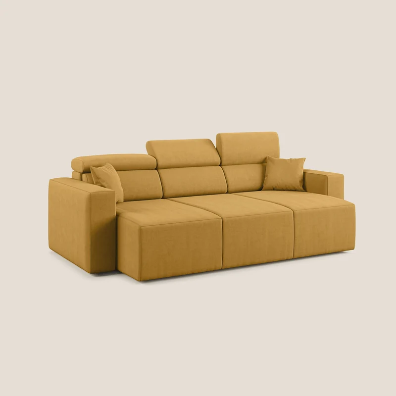 Orwell canapé avec 3 assises extractibles en microfibre détachable T11 jaune