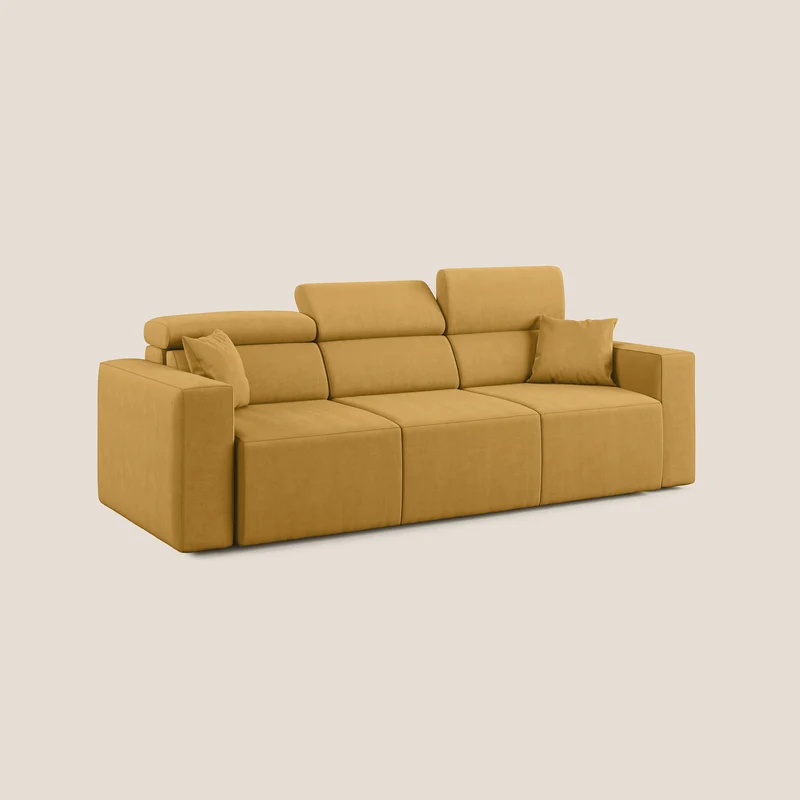 Orwell canapé avec 3 assises extractibles en microfibre détachable T11 jaune