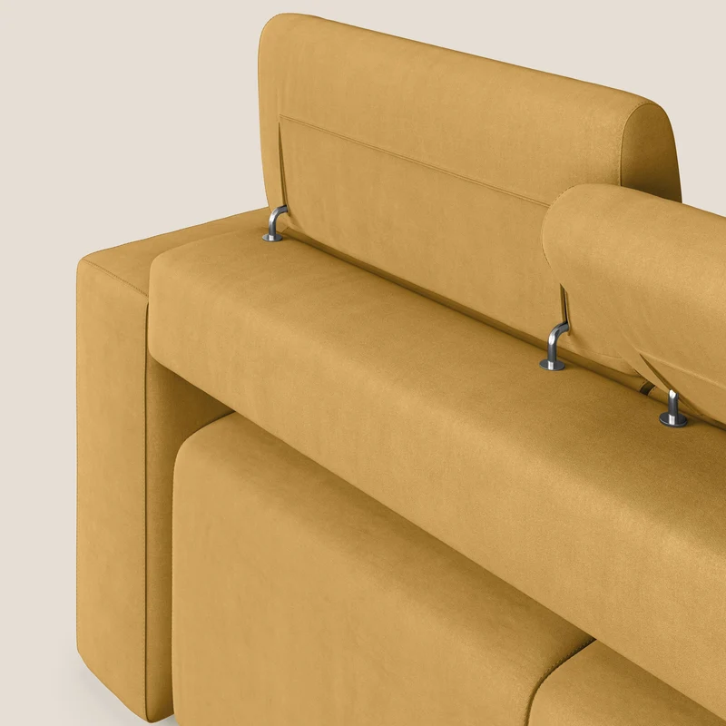 Orwell canapé avec 3 assises extractibles en microfibre détachable T11 jaune
