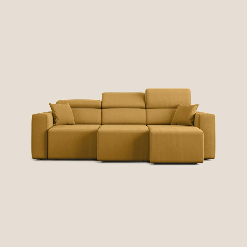 Orwell canapé avec 3 assises extractibles en microfibre détachable T11 jaune