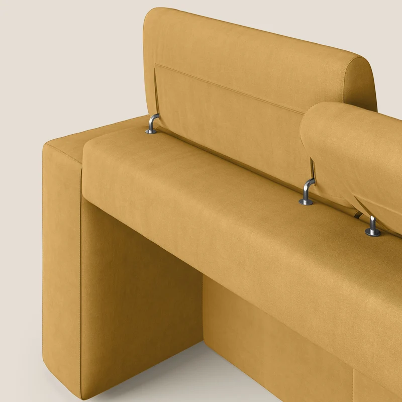 Orwell canapé avec 3 assises extractibles en microfibre détachable T11 jaune