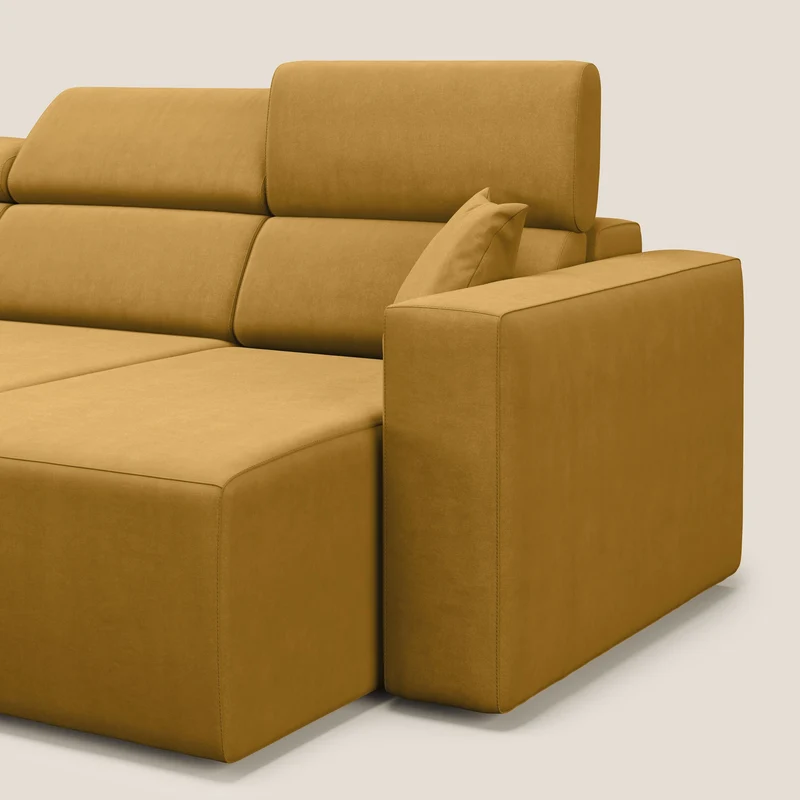 Orwell canapé avec 3 assises extractibles en microfibre détachable T11 jaune