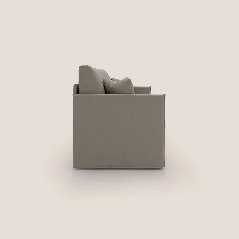 Tortona Canapé duplex avec lits jumeaux et tissu effet coton imperméable T13 Taupe tortora