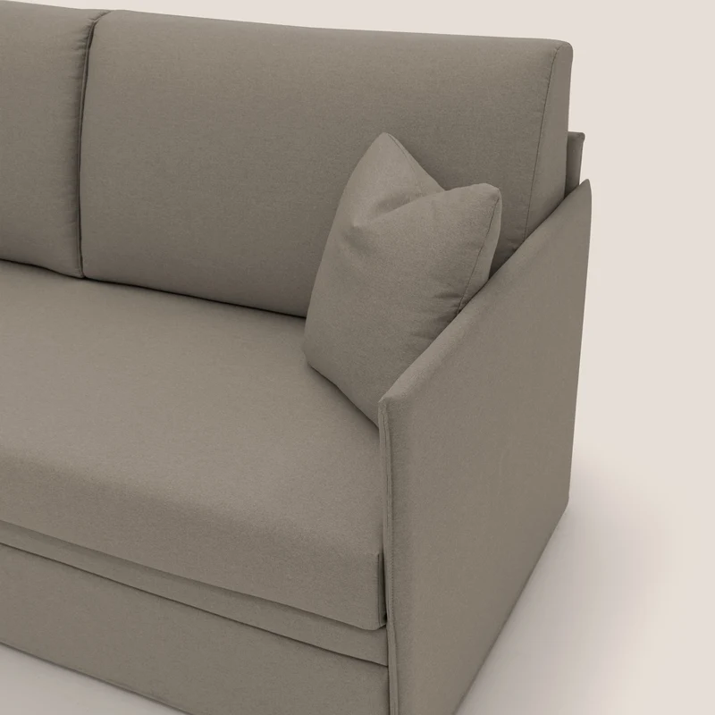 Tortona Canapé duplex avec lits jumeaux et tissu effet coton imperméable T13 Taupe tortora