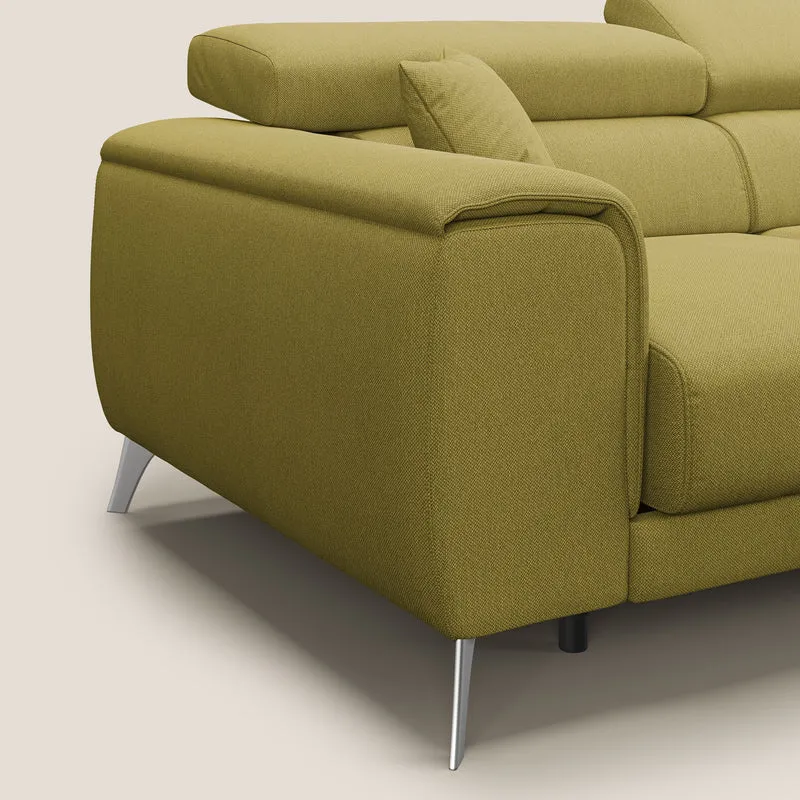 Fusion Canapé d'angle avec assises amovibles en tissu doux antitache T05 jaune