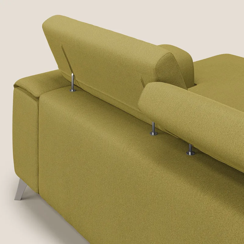 Fusion Canapé d'angle avec assises amovibles en tissu doux antitache T05 jaune