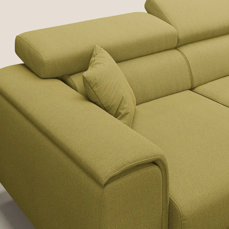 Fusion Canapé d'angle avec assises amovibles en tissu doux antitache T05 jaune