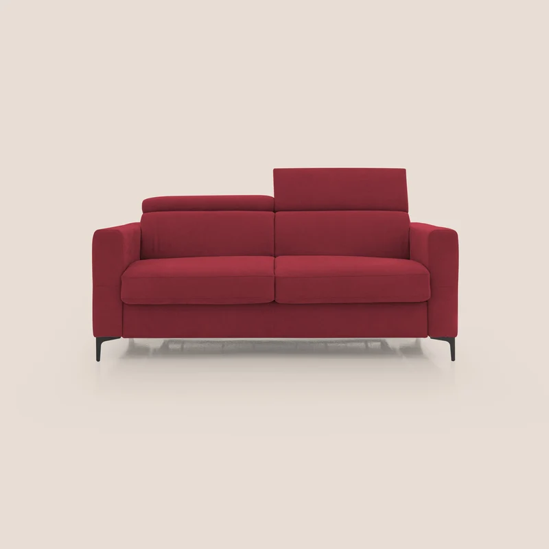 Gardenia canapé convertible matelas H 18cm avec têtières réglables et revêtement imperméable T02 rouge