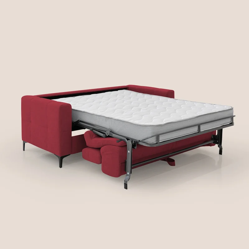 Gardenia canapé convertible matelas H 18cm avec têtières réglables et revêtement imperméable T02 rouge