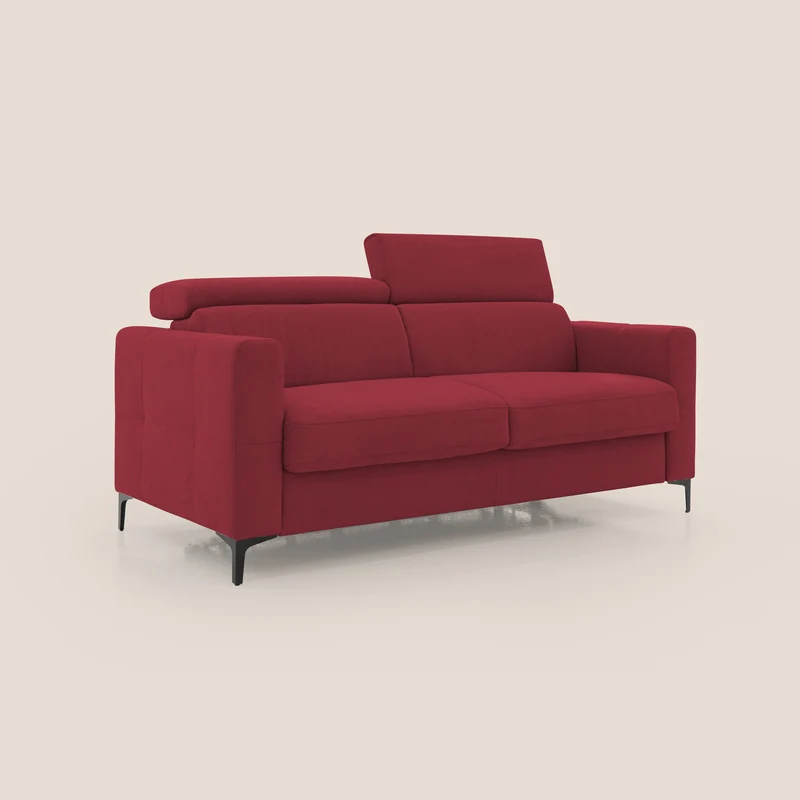 Gardenia canapé convertible matelas H 18cm avec têtières réglables et revêtement imperméable T02 rouge