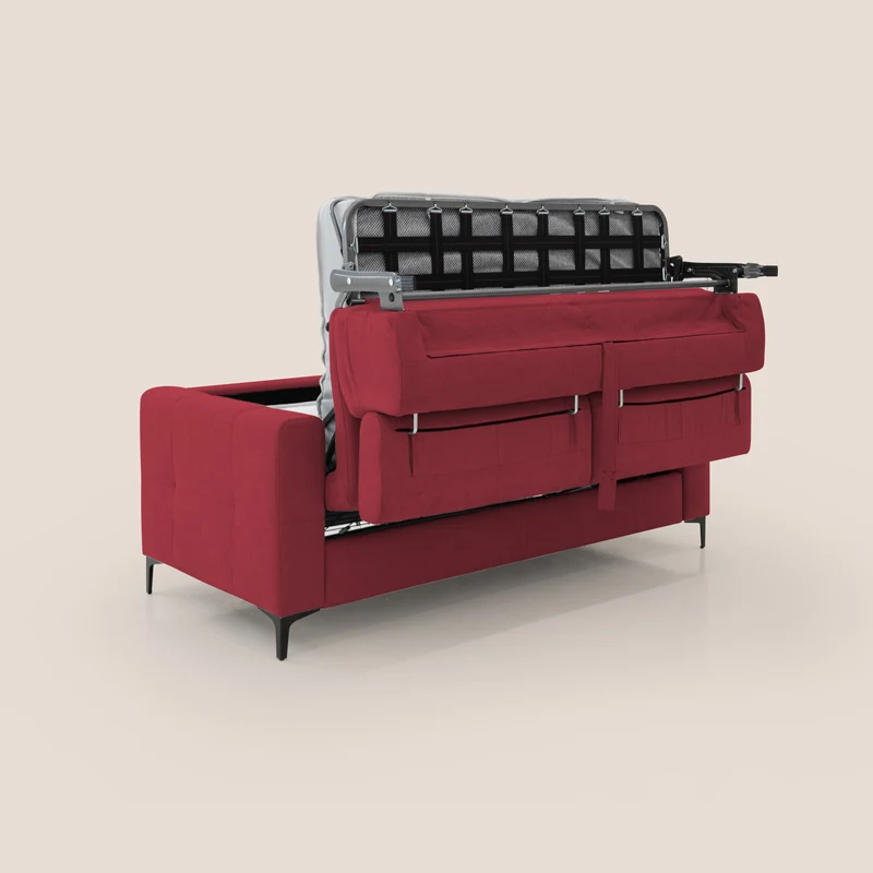 Gardenia canapé convertible matelas H 18cm avec têtières réglables et revêtement imperméable T02 rouge